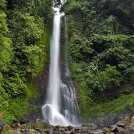 Playing with Water in the Enchanting Gitgit Waterfall