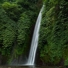 Blahmantung Waterfall in the Middle of the Beautiful and Quiet Garden